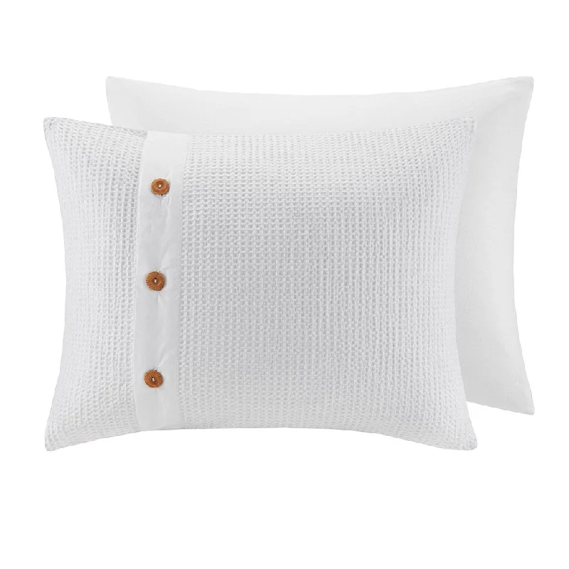 Down - filled comforters for supreme warmth and lightnessGracie Mills Lucius 3-Piece Waffle Texture Woven Cotton Comforter Set